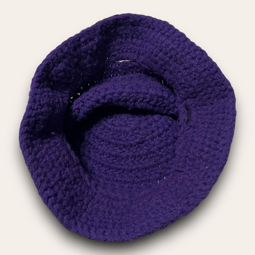 ⭐️ 4 for $20 ⭐️ Vintage Purple Crochet Bucket Hat Cottagecore Grandmacore - Picture 3 of 7